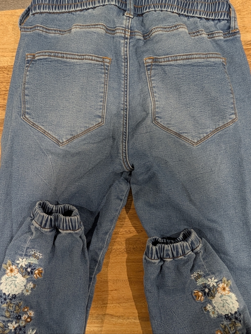 Free People Driftwood Denim Embroidered Joggers - Picture 6 of 7
